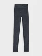 Spodnie sportowe damskie - Damskie legginsy basic 4F 4FRAW24TTIGF251 - czarne - miniaturka - grafika 1