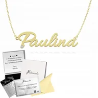 Łańcuszki - NASZYJNIK ZŁOTY Z IMIENIEM PAULINA ŁAŃCUSZEK SREBRO 925 PREZENT DEDYKACJA - miniaturka - grafika 1