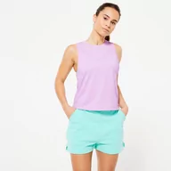 Bielizna sportowa damska - Koszulka bez rękawów damska Domyos Gym & Pilates crop top - miniaturka - grafika 1