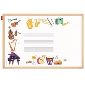 Tablice i flipcharty - Tablica edukacyjna magnetyczna suchościeralna 40x60cm nadruk WESOŁE INSTRUMENTY rama drewniana MEMOBE 1szt.  /MTM060040.MU02.01.51/ - miniaturka - grafika 1