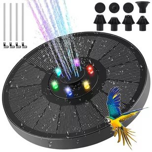 FONTANNA SOLARNA OGRODOWA PŁYWAJĄCA ŚWIECĄCA 6 LED D853 - Fontanny ogrodowe - miniaturka - grafika 1