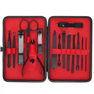 Zestaw do Manicure Paznokci Pedicure Akcesoria Cążki Duży Przybornik w Etui - Zestawy do manicure i pedicure - miniaturka - grafika 1