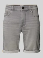 Spodenki męskie - Szorty jeansowe o kroju slim fit z 5 kieszeniami - miniaturka - grafika 1