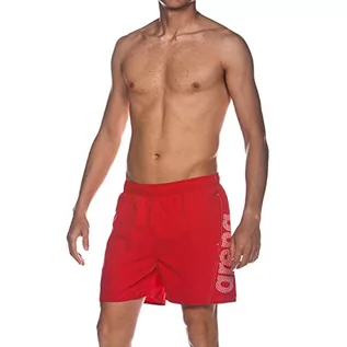 Kąpielówki męskie - Arena męskie szorty kąpielowe Fundamentals z logo (szybkoschnące, boczne kieszenie, sznurek, miękki materiał), kolor czerwono-biały (41), M 1B344 - grafika 1