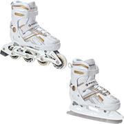 Kaski rowerowe - Rolki Łyżwy 2w1 RAVEN Pulse White/Gold 40-43 - miniaturka - grafika 1