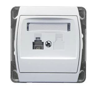 Ospel GAZELA BIAŁY GNIAZDO Telefoniczne X1 BEZ RAMKI GPT-1J/M/00 - Gniazdka elektryczne - miniaturka - grafika 1
