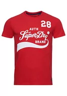 Koszulki męskie - Superdry Koszulka męska z nadrukiem, Drop Kick Red, XS - miniaturka - grafika 1