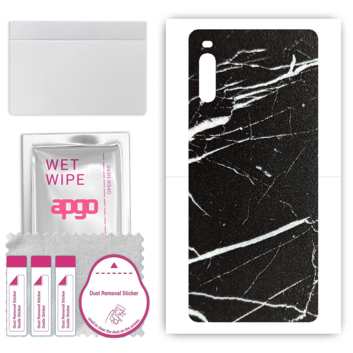 Folia naklejka skórka strukturalna na TYŁ do Sony Xperia L4 - Marmur Ciemny - apgo SKINS