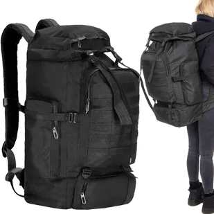 Plecak survival 60 L turystyczny czarny - Plecaki - miniaturka - grafika 1