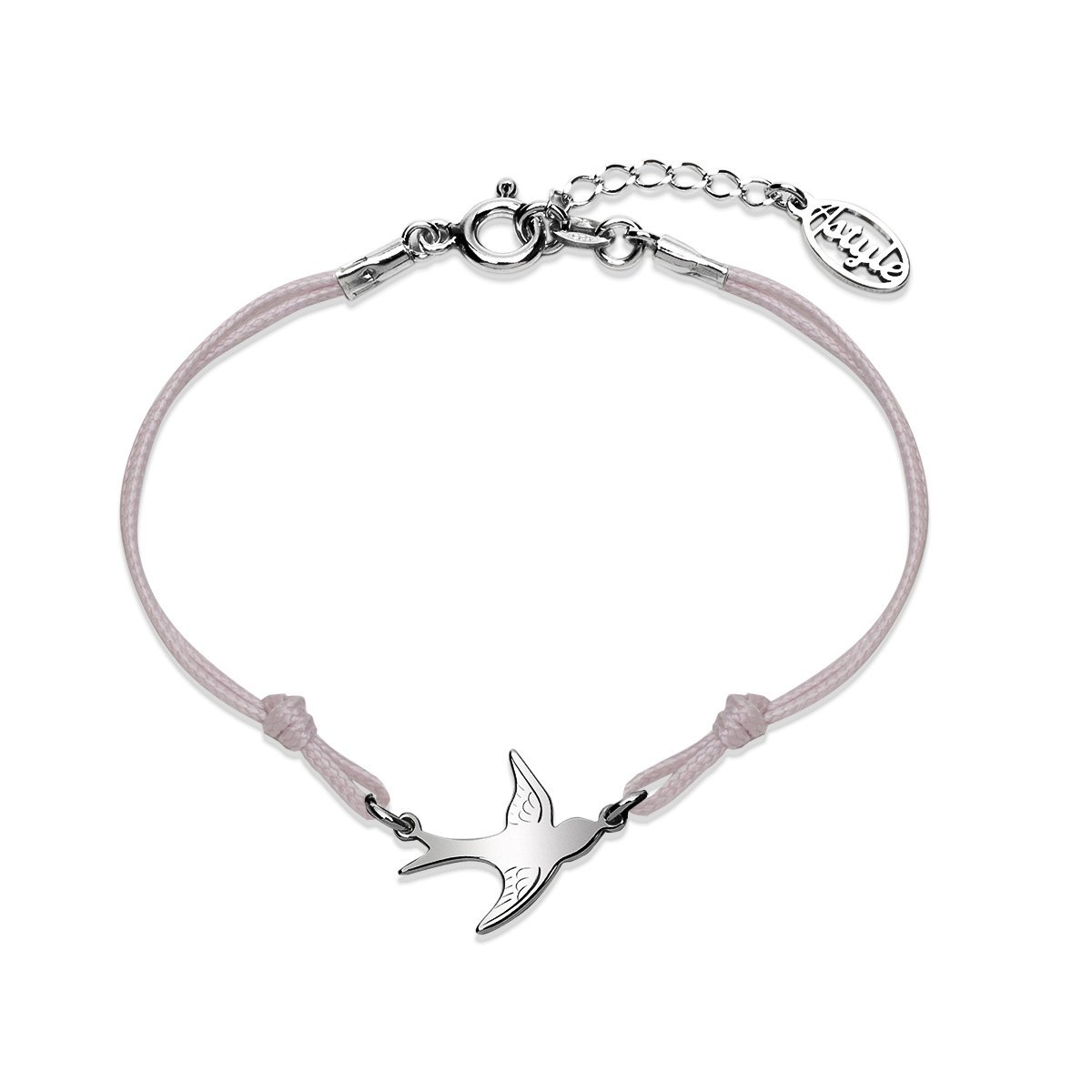 Bransoletka z jaskółką rodowana