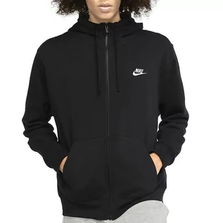 Bluzy sportowe męskie - Bluza Nike NSW W Club Hoodie FZ BV2645-010 - czarna - grafika 1