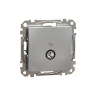 Gniazdka elektryczne - Schneider Gniazdo antenowe TV przelotowe (7dB) SEDNA Design & Elements srebrne aluminium - miniaturka - grafika 1