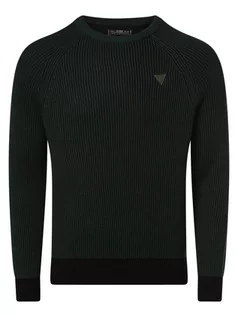 Swetry męskie - GUESS - Sweter męski, zielony|czarny - grafika 1