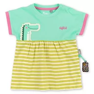 Sukienki - Sigikid Dziewczęca sukienka dziecięca, Turkusowy/żółte paski/dzikie życie, 86 cm - miniaturka - grafika 1