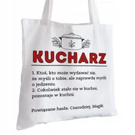 Torby i wózki na zakupy - Torba Bawełniana biała dla Kucharza Na Prezent ekologiczna Trwały Nadruk - miniaturka - grafika 1