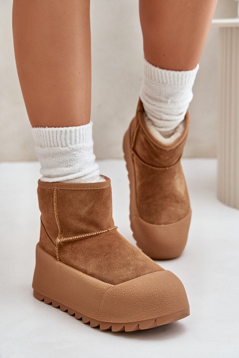 Ocieplane Zamszowe Śniegowce Na Platformie Big Star OO274A212 Brązowe-40