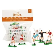 Dodatki do ciast w proszku - Zestaw piłkarze i bramki niejadalne figurki na tort 9szt - miniaturka - grafika 1