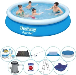Basen z akcesoriami - Bestway Fast Set 366x76 cm okrągły - Baseny ogrodowe - miniaturka - grafika 1
