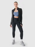 Spodnie sportowe damskie - Damskie legginsy treningowe 4F 4FWAW24TFTIF269 - szare - miniaturka - grafika 1