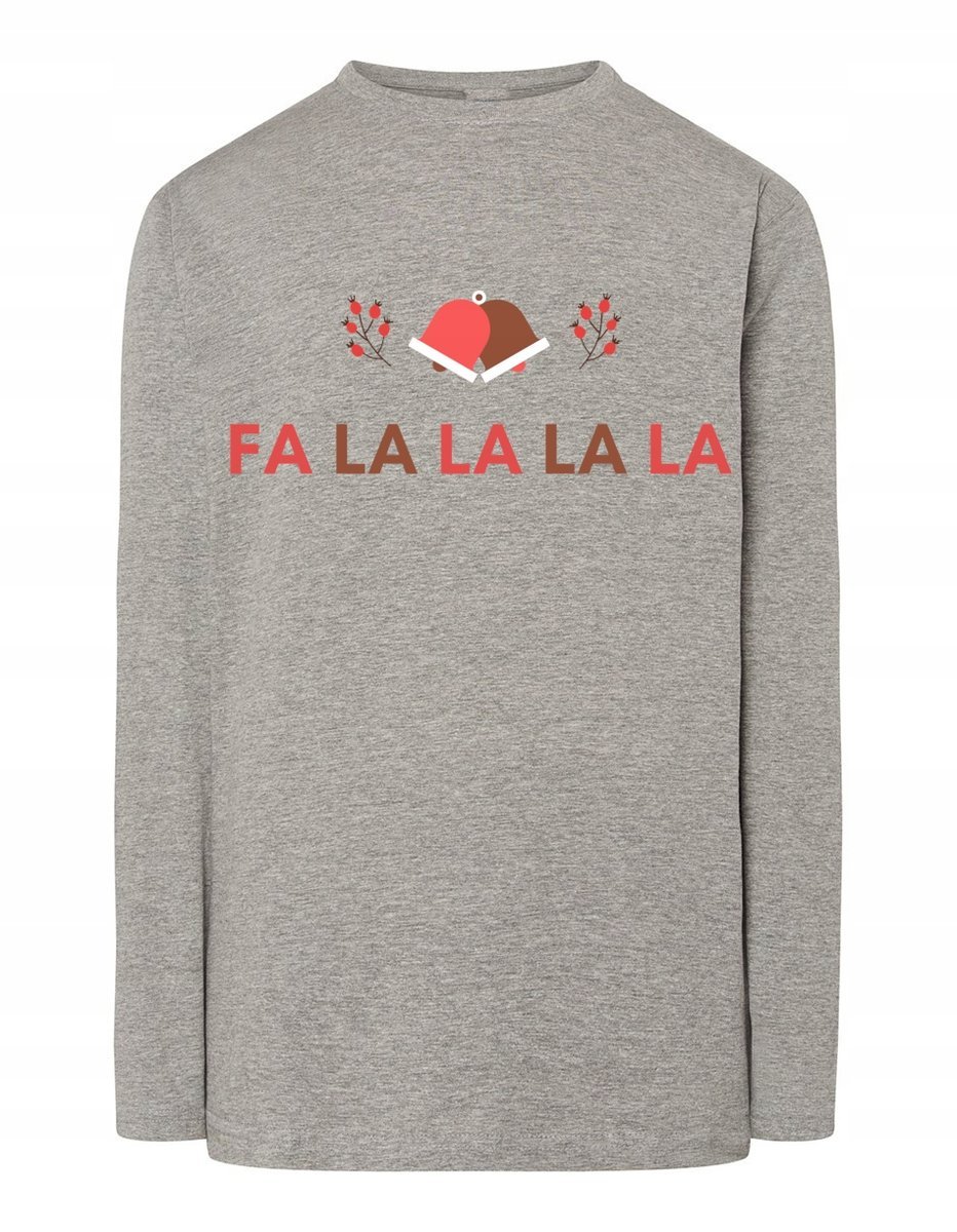 Longsleeve świąteczny nadruk FA LA LA r.XXL