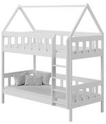 Łóżka dla dzieci i młodzieży - Białe skandynawskie łóżko piętrowe dla dzieci Gigi 3X 190x80 cm - miniaturka - grafika 1