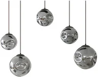 Lampy sufitowe - Lindby - Valentina 5 Oval Lampa Wisząca Smoked Grey/Coffee Lindby - miniaturka - grafika 1