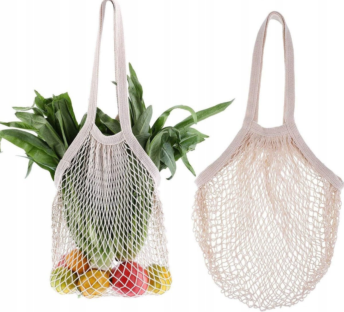 TORBA SIATKA NA ZAKUPY BAWEŁNIANA 2 SZT EKO WOREK 10 KG