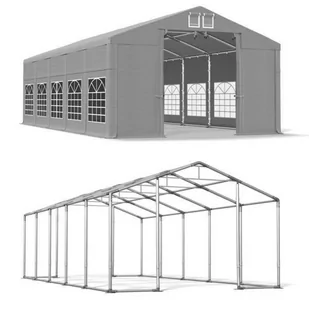 Namiot Imprezowy Całoroczny 8x10x2,5 Szary WINTER ISD - Pawilony ogrodowe - miniaturka - grafika 1