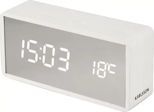Zegar i budzik Silver Mirror LED Wood biały - Zegary - miniaturka - grafika 1