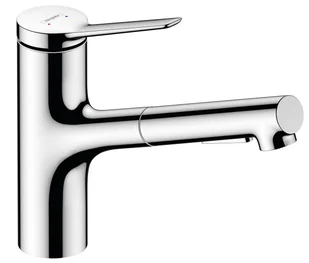 Hansgrohe Zesis M33 EcoSmart bateria kuchenna z wyciąganą wylewką stojąca chrom 74810000 - Baterie kuchenne - miniaturka - grafika 1