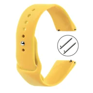 Akcesoria do smartwatchy - Pasek do smartwatch 18mm / Silikonowy / Uniwersalny / S01 - żółty + teleskopy - miniaturka - grafika 1