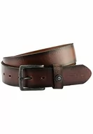 Paski - camel active Męski pasek z prawdziwej skóry z wytłoczonym logo, szerokość 4 cm, w kolorze brązowym, czarnym, koniakowym i niebieskim, koniak, M - miniaturka - grafika 1