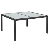 Stoły ogrodowe - vidaXL Stół jadalniany do ogrodu, rattan PE, 150x90x75 cm, czarny - miniaturka - grafika 1