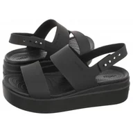 Sandały damskie - Sandały Brooklyn Low Wedge W Black 206453-060 (CR199-d) Crocs - miniaturka - grafika 1