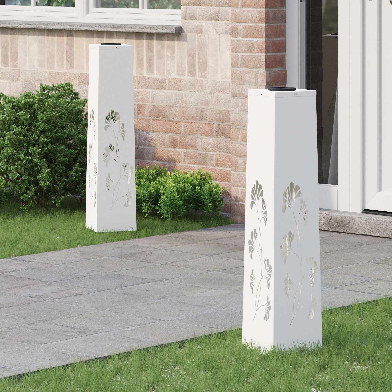 vidaXL Słoneczna LED lampa na ścieżkę 2 pcs Biały