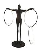 Lampy stojące - King Home Lampa podłogowa HUMAN CIRCULO włókno szklane, stal, aluminium XCF8309 - miniaturka - grafika 1