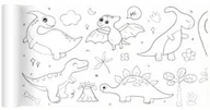 Przybory szkolne - ZWIJANA KOLOROWANKA W ROLCE 3M DO MALOWANIA Z KLEJEM DLA DZIECI DINO - miniaturka - grafika 1