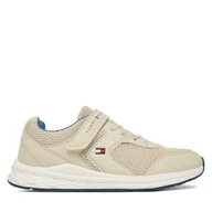 Buty dla chłopców - Sneakersy Tommy Hilfiger T3X9-34378-1697 S Beżowy - miniaturka - grafika 1
