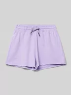 Spodnie i spodenki dla dziewczynek - Szorty z dzianiny dresowej o kroju regular fit z elastycznym pasem - miniaturka - grafika 1