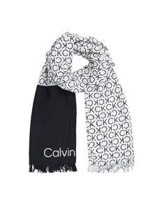 Calvin Klein Szal Monogram K60K612979 Czarny - Apaszki i szaliki damskie - miniaturka - grafika 1