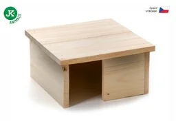 JK Animals Domek drewniany Economic dla świnek morskich, 21,5 24 10,5 cm, domek z litego drewna dla gryzoni - Akcesoria dla gryzoni - miniaturka - grafika 1
