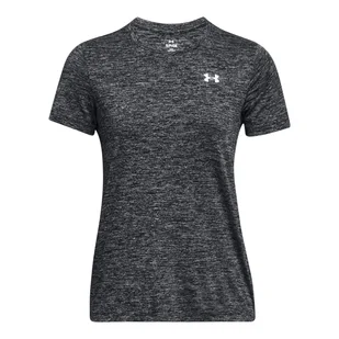Damska Koszulka z krótkim rękawem UNDER ARMOUR TECH SSC- TWIST 1384230-001 – Czarny - Koszulki i topy damskie - miniaturka - grafika 1