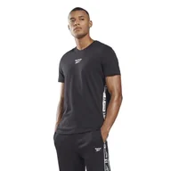 Koszulki męskie - Koszulka męska Reebok HB5975 RI TAPE Czarna - miniaturka - grafika 1