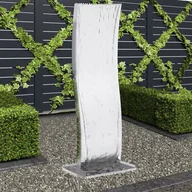 Fontanny ogrodowe - vidaXL Fontanna ogrodowa z pompą, stal nierdzewna, 130 cm, wygięta - miniaturka - grafika 1