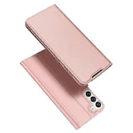 Etui i futerały do telefonów - Hsmy Dla Samsung Galaxy S22 5G DUX DUCIS Skin Pro Series Poziome skórzane etui na telefon z klapką z uchwytem i miejscami na karty Różowe złoto - miniaturka - grafika 1