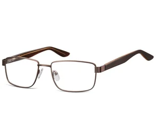 Oprawki korekcyjne zerówki okulary metalowe 885C brązowe - Okulary korekcyjne, oprawki, szkła - miniaturka - grafika 1