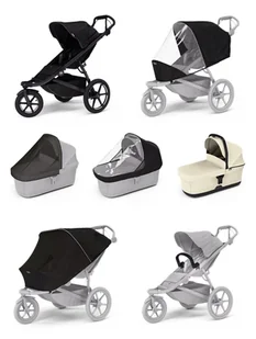 Wózek sportowy Thule Urban Glide 3 Black + Bassinet Soft beige SET 7in1 - Wózki dziecięce - miniaturka - grafika 1