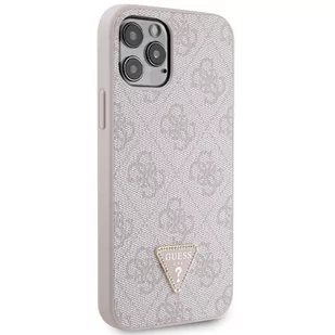 Guess GUHCP12MP4TDSCPP iPhone 12 / 12 Pro 6.1" różowy/pink hardcase Crossbody 4G Metal Logo - Etui i futerały do telefonów - miniaturka - grafika 4