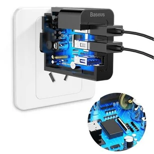 Baseus Duke ładowarka sieciowa zasilacz EU adapter z zestawem końcówek przejściówek 3x USB 3.4A czarny (CCALL-GJ01) - Ładowarki do telefonów - miniaturka - grafika 7