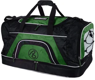 Torba sportowa BRUBAKER 'Big Base' XXL 90 L z dużą przegrodą na mokre rzeczy jako dolną przegrodą + przegrodą na buty, czarna/zielona - Torby sportowe - miniaturka - grafika 1